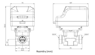 Dvoucestný zónový ventil AZV 442, DN15, G3/4" Kvs 10 m³/h, NC - AFRISO.CZ