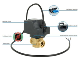 Dvoucestný zónový ventil AZV 453, DN20, G1", Kvs 10 m³/h, NO - AFRISO.CZ