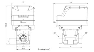 Dvoucestný zónový ventil AZV 453, DN20, G1", Kvs 10 m³/h, NO - AFRISO.CZ