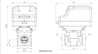 Dvoucestný zónový ventil AZV 443, DN20, G1", Kvs 10 m³/h, NC - AFRISO.CZ