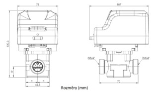 Dvoucestný zónový ventil AZV 452, DN15, G3/4", Kvs 10 m³/h, NO - AFRISO.CZ