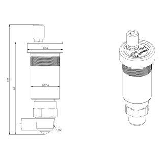 Automatický odvzdušňovací ventil PrimoVent G⅜" x R½" Aquastop, poniklovaný - AFRISO.CZ