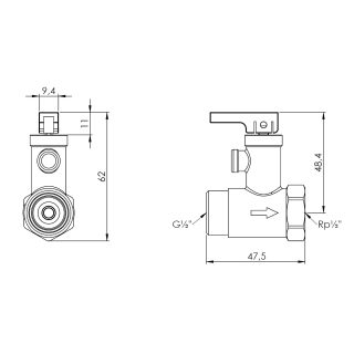 Pojistný ventil pro elektrické ohřívače vody AF4, G½" x Rp½" - AFRISO.CZ